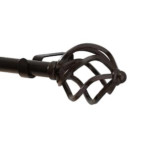 Royal Twist 24 to 48 in. Single Curtain Rod in Bronze