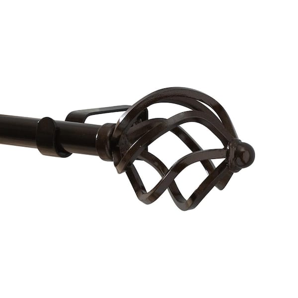 Home Details Royal Twist 48 to 86 in. Single Curtain Rod in Bronze