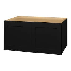 Avondale 33 in. W x 24 in. D x 18 in. H Ready to Assemble Plywood Shaker Wall Bridge Kitchen Cabinet in Raven Black