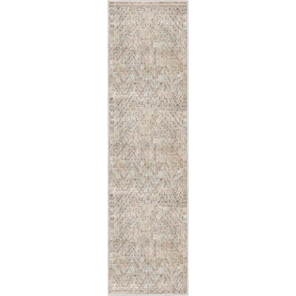 Ivory 2 ft. 3 in. x 24 ft. 9 in. Asha Anya Vintage Tribal Runner Area Rug