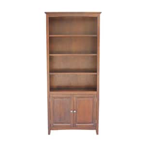 72 in. Espresso Wood 6-shelf Standard Bookcase with Adjustable Shelves