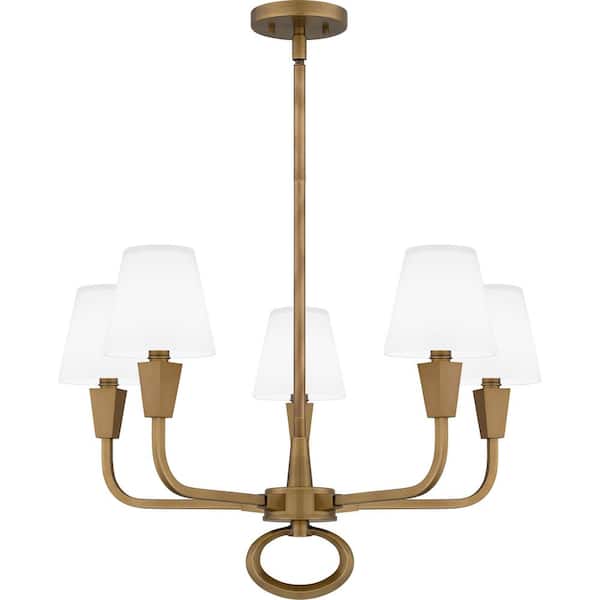 Quoizel Mallory 5 light Weathered Brass Chandelier