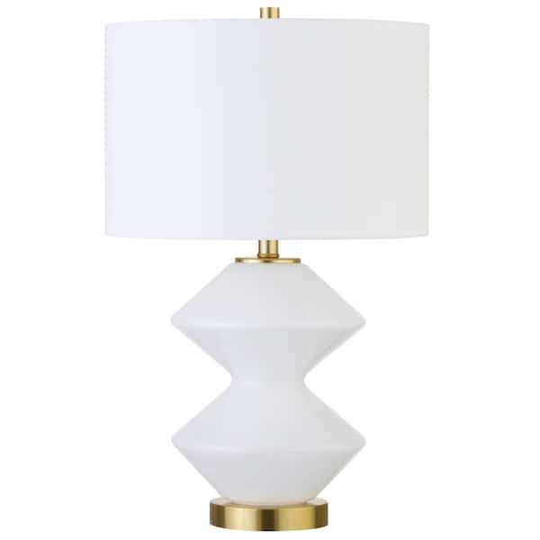 Meyer&Cross Caserta 22.75 in. Matte White and Brass Finish Double Gourd ...