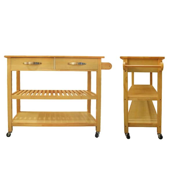 Siavonce Natural Kitchen Island Kitchen Cart Mobile Kitchen Island   Natural Kitchen Carts Zx 49334 64 600 