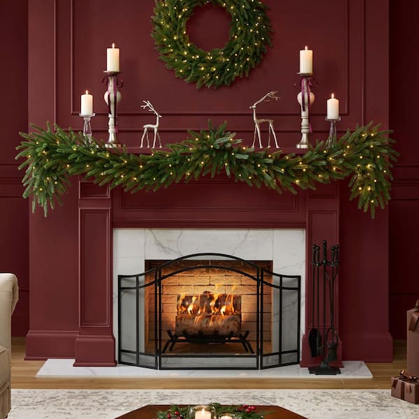 9 ft Hillcrest Noble Fir LED Pre-Lit Garland with Timer