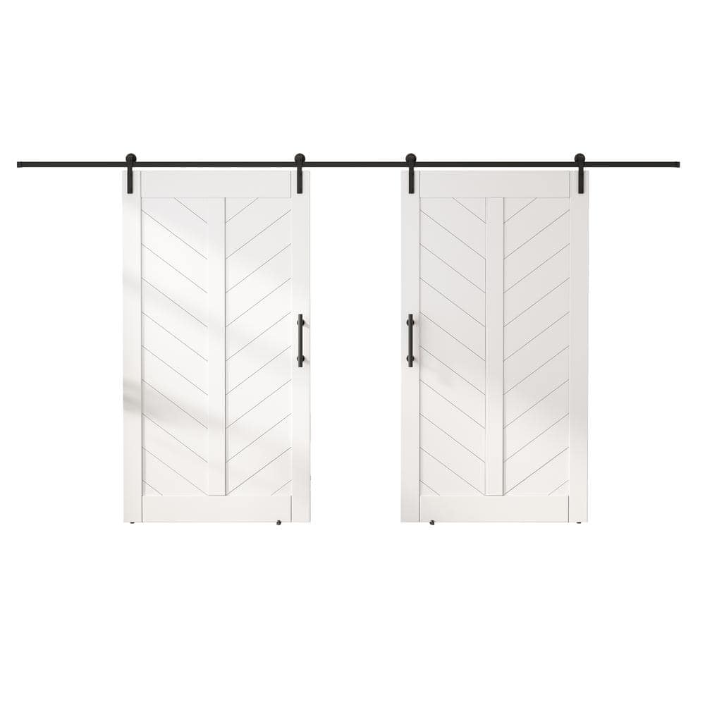 84 in. x 84 in. MDF Sliding Barn Door with Hardware Kit, Covered with Water
