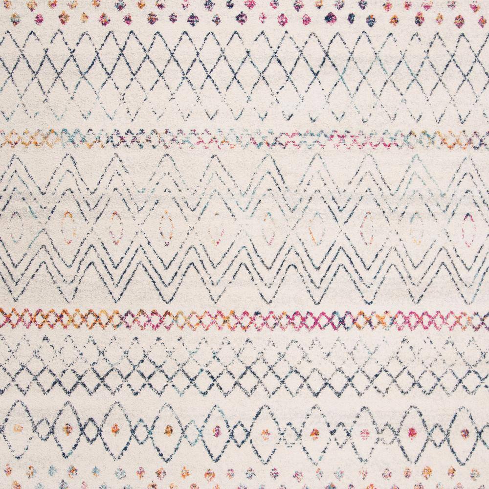 Beige and Ivory Reversible 8' x 10' Cotton Area Rug