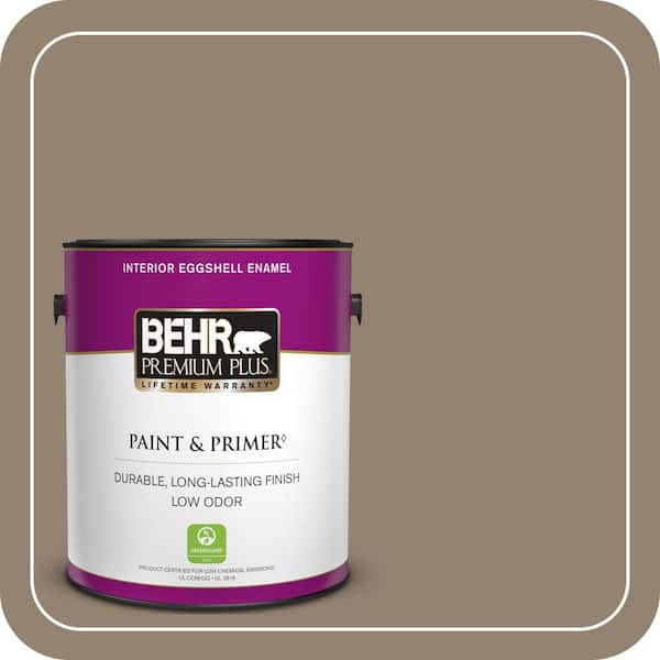 BEHR PREMIUM PLUS 1 gal. Home Decorators Collection #HDC-FL13-11 Hunt Club Brown Eggshell Enamel Low Odor Interior Paint & Primer