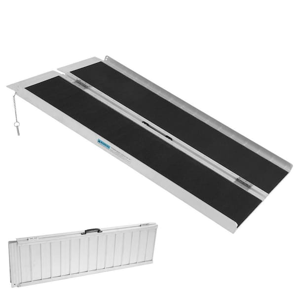 Karl home 4 ft. Portable Aluminum Folding Ramp Suitable Compatible with Wheelchair Mobile Scooters Steps Home Stairs Doorways