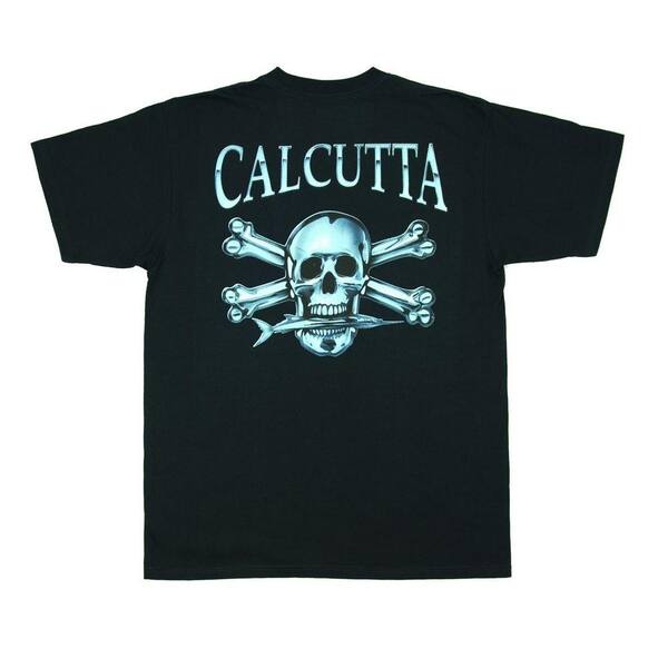 Calcutta Adult Small Cotton Blue Steel Full Color Logo Short Sleeved T-Shirt in Black