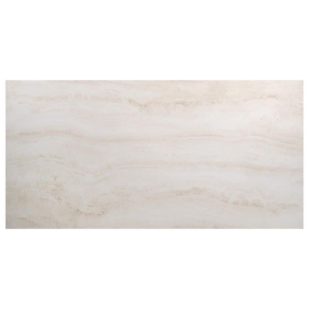 Auramar Travertino Bianco Warm White 8 in. x 0.33 in. Travertine Look Matte Porcelain Floor and Wall Tile Sample price history on PriceWatchPro