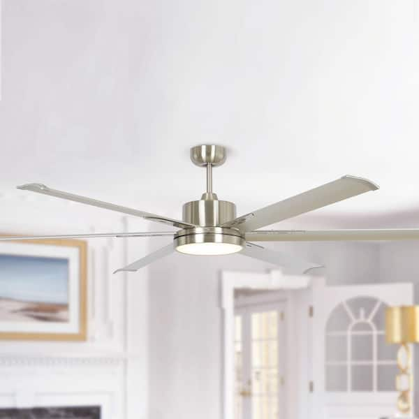 Flint Garden 65 in. Integrated LED Indoor Brushed Nickel Ceiling