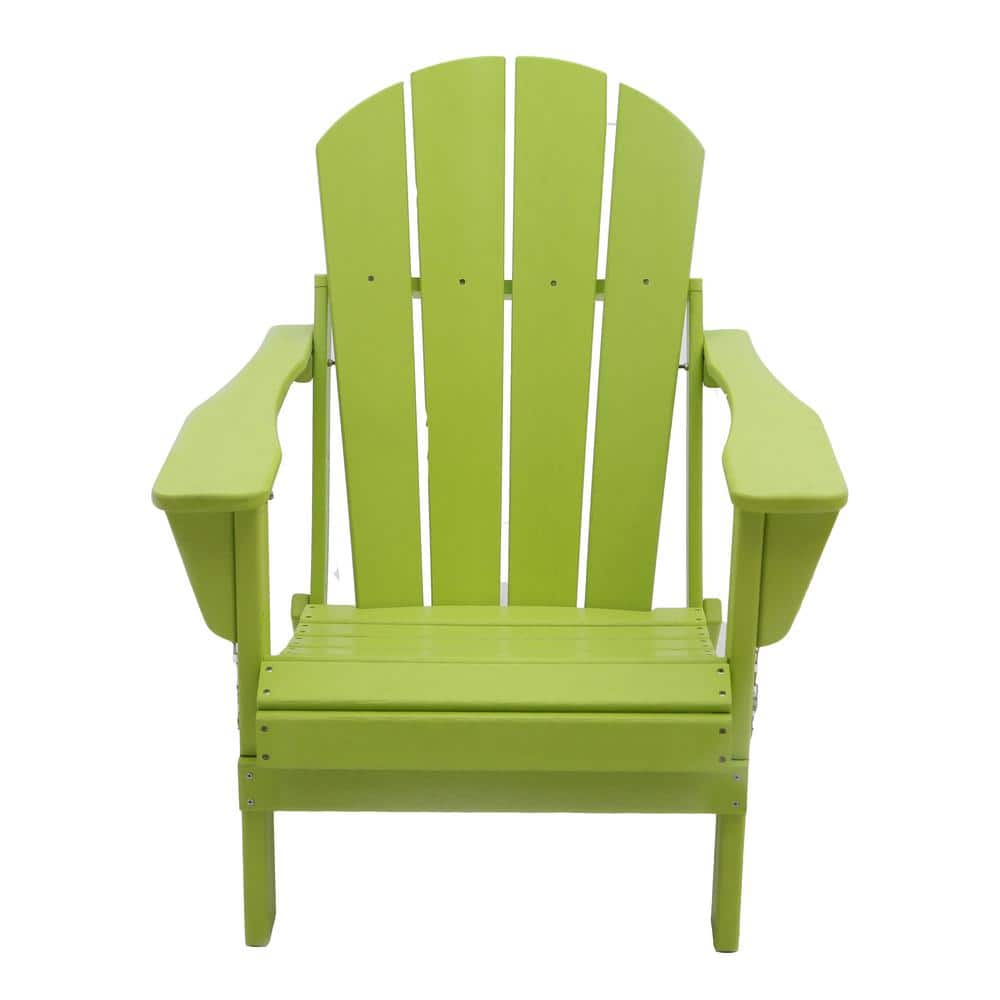 Light Green All Weather Folding Plastic Adirondack Chair