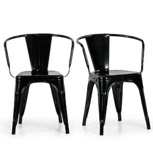 Baruna Black Metal Open Back Dining Chair Set of 2 Included
