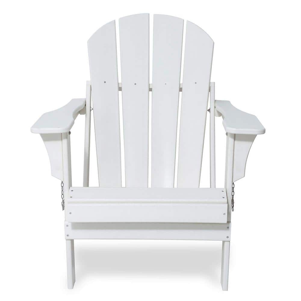 Classic White Folding Plastic Adirondack Chair