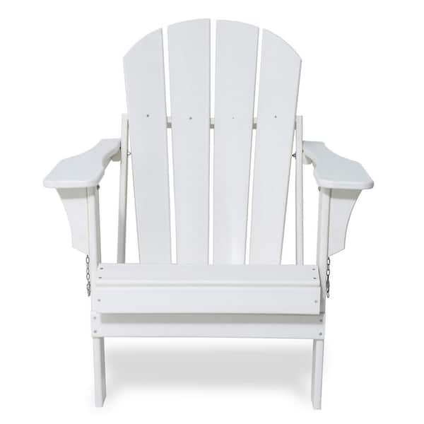 Unbranded Classic White Folding Plastic Adirondack Chair