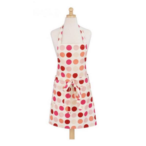 Art Style Design Living Dotted Pink Modern Print Cotton Butcher's Apron