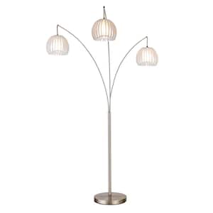 Zucca 83 in. 3-arch Brushed Steel LED Floor Lamp