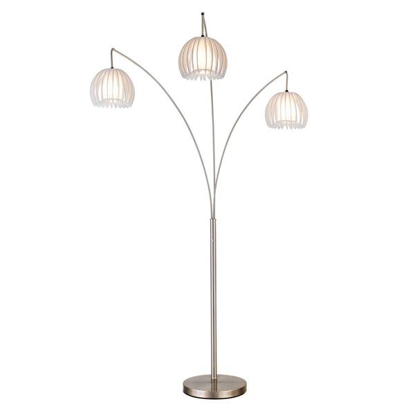 Artiva Zucca 83 In 3 Arch Brushed, Led Floor Lamps At Home Depot