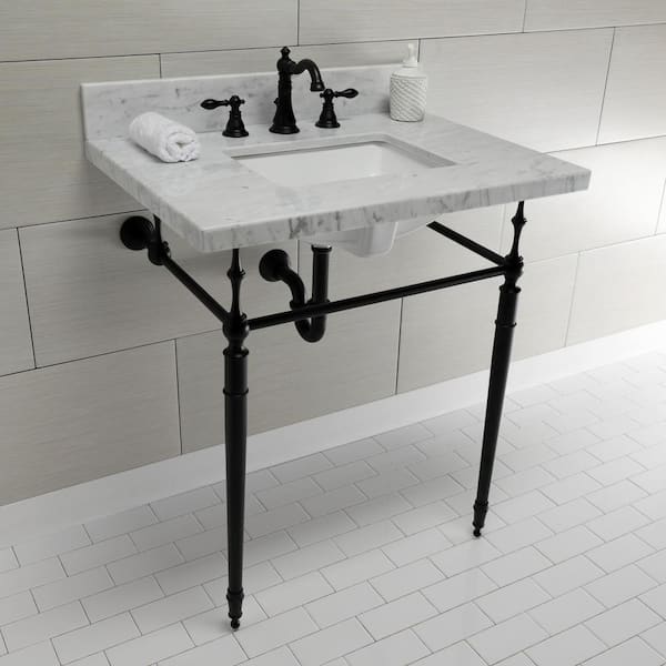 Atwell 34 Inch Console Sink with Porcelain Legs