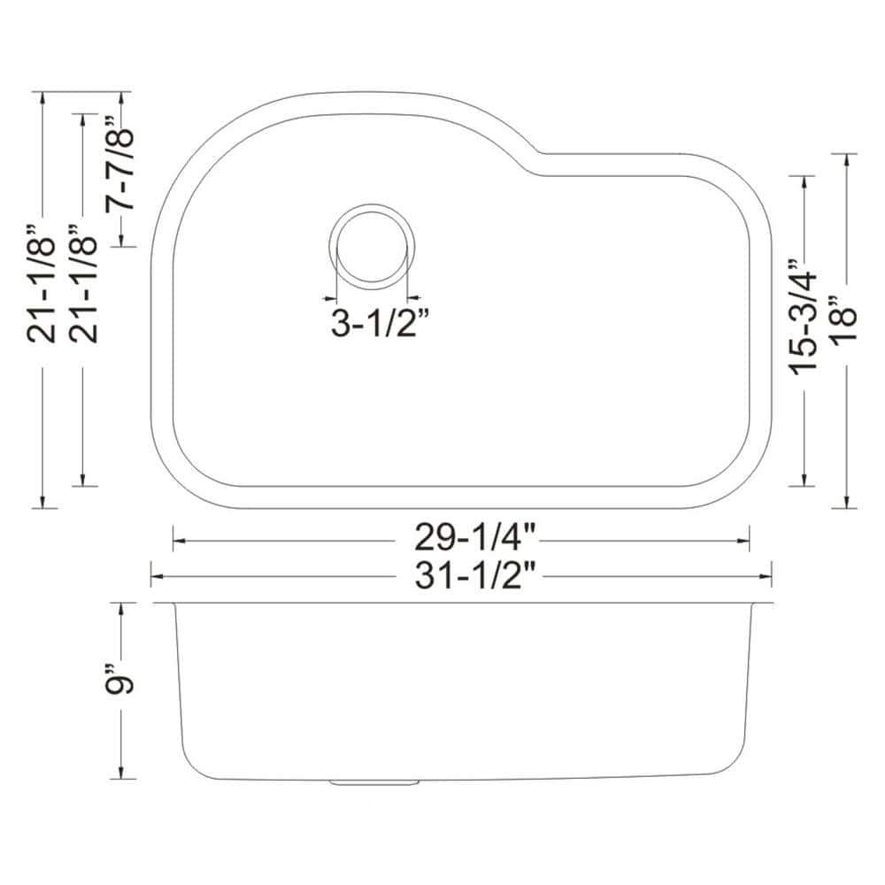 Matte Stainless Steel 32'' Undermount Single Bowl Kitchen Sink