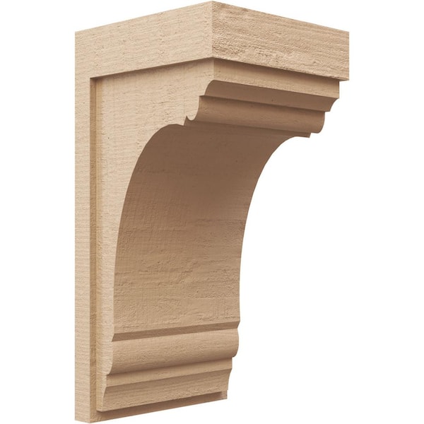 Ekena Millwork 12 in. x 24 in. x 12 in. Wide Warren Rough Cedar Woodgrain TimberThane Corbel, Primed Tan