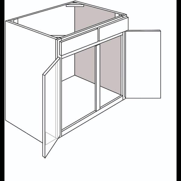 Hampton Bay Denver White Painted Shaker Stock Assembled Sink Base Kitchen Cabinet (36 in. x 34.5 in. x 24 in.)