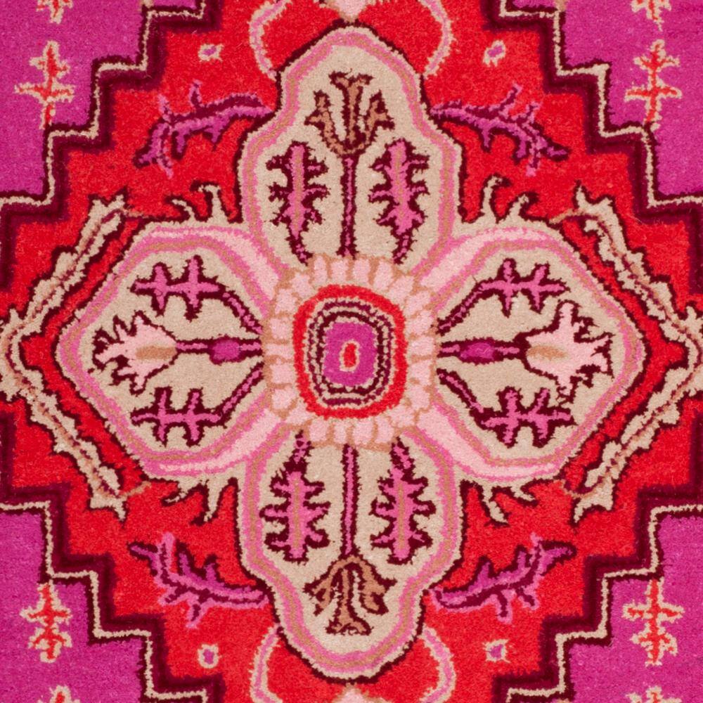 Bellagio Red and Pink Wool 6' x 9' Handmade Tufted Area Rug
