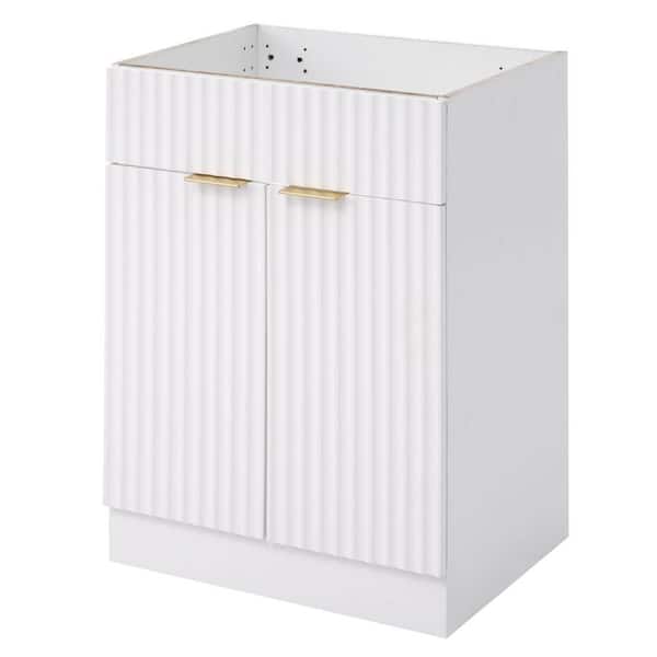 Tileon 23 in. W. x 16.8 in. D x 33.1 in. H Freestanding Bath Vanity Cabinet without Top with Adjustable Shelf in White