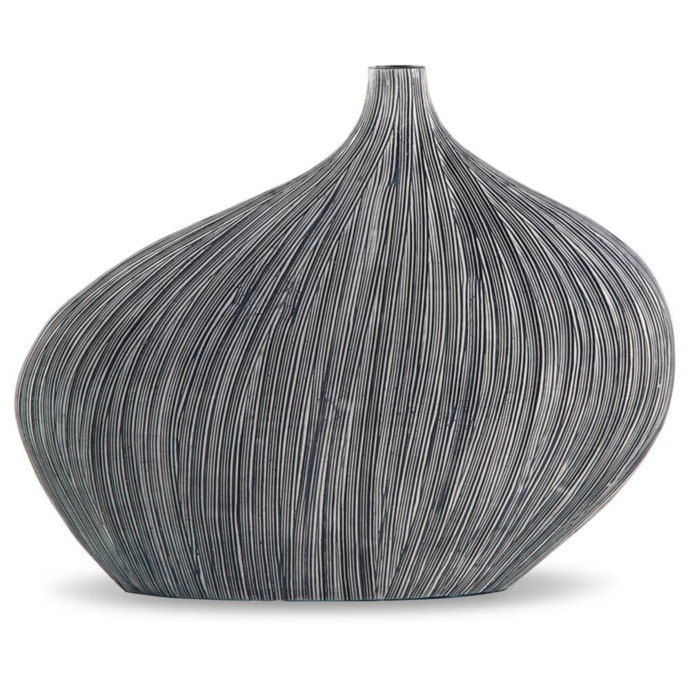 Gray Asymmetrical Curved Polyresin Table Vase