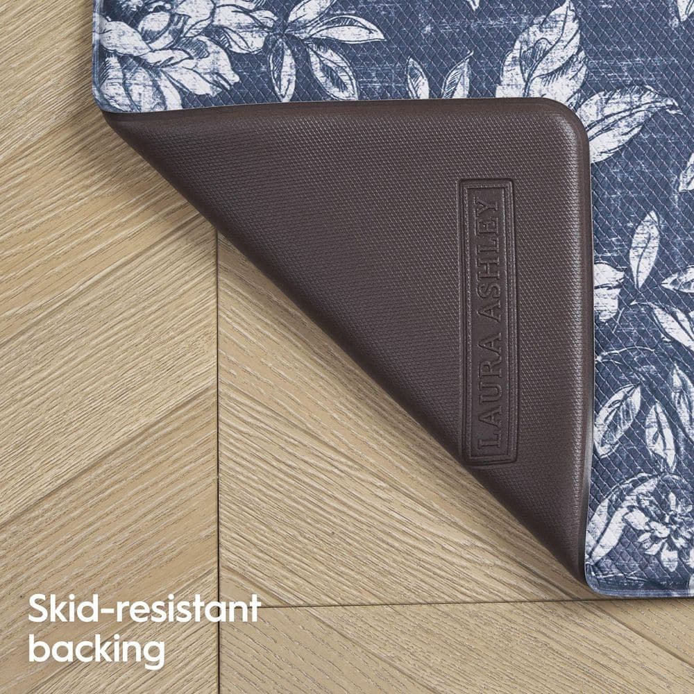 Navy Floral Anti-Fatigue Comfort Mats Set