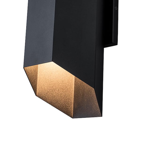 Path 1-Light 6 in.W Matte Black Integrated LED Hardwired Outdoor Wall Light Lantern Porch Sconce