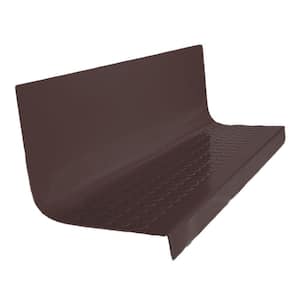 Vantage Circular Profile Brown 20.4 in. x 48 in. Rubber Square Nose Stair Tread