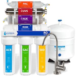 Reverse Osmosis Alkaline Ultraviolet Water Filtration System - 100 GPD (Modern Brushed Nickel Faucet)