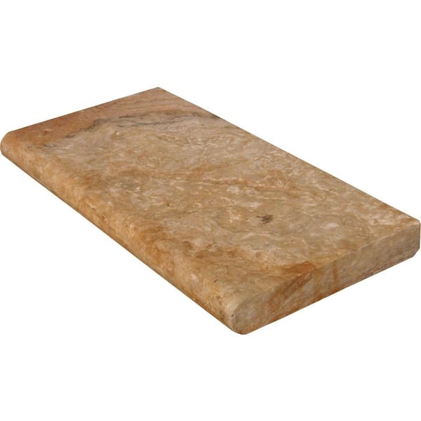 MSI Porcini 2 in. x 16 in. x 24 in. Brushed Travertine Pool Coping (10 Piece / 26.7 Sq. ft. / Pallet)