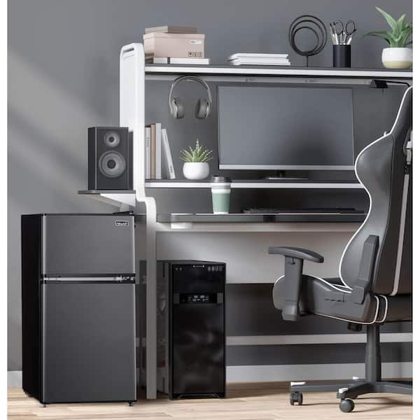 3.1 cu. ft. Compact Mini Fridge in Gray with Freezer