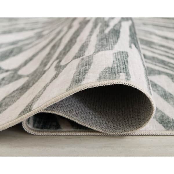 Verland 5 ft. x 7 ft. Gray/White Abstract Washable Area Rug