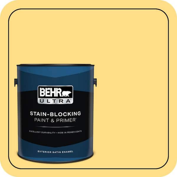 BEHR ULTRA 1 gal. #330B-5 Yellow Corn Satin Enamel Exterior Paint & Primer