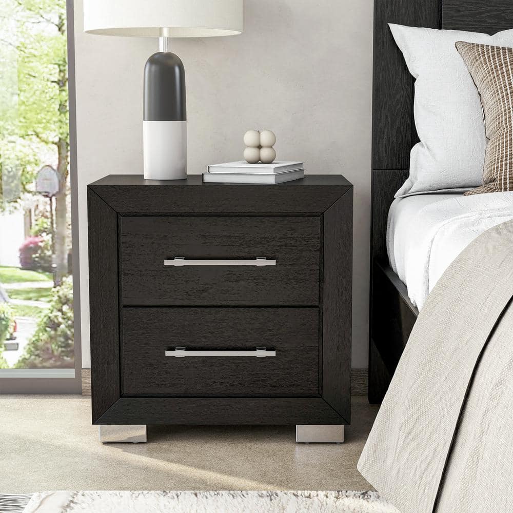 Furniture of America Fairhart Black 2-Drawer 26 in. W Furniture of America Fairhart Black 2-Drawer 26 in. W