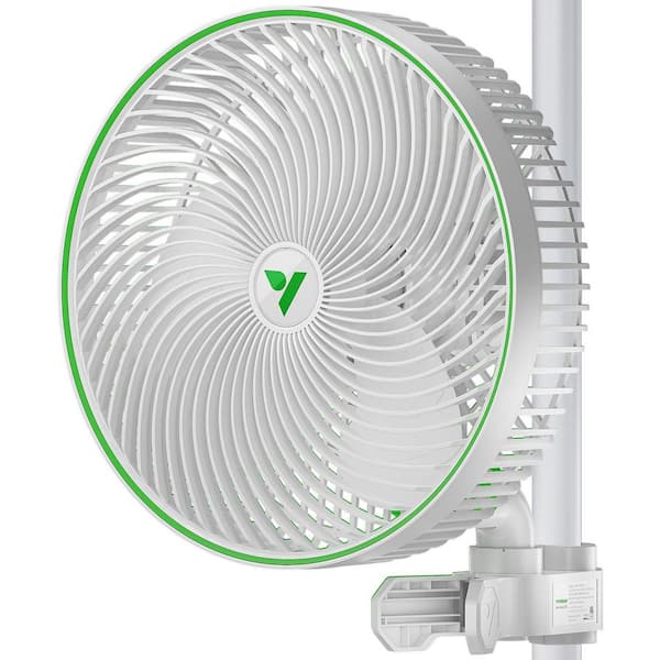 AeroWave 9 in. Portable Smart Wifi Control Oscillating Clip Fan in White