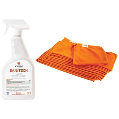 Sanitech 32 oz. Cleaner with Cleaning Microfiber Cloths