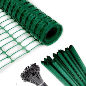 3.75 x 100 ft. fence with 25 4 ft. stakes, extra strength mesh snow fence