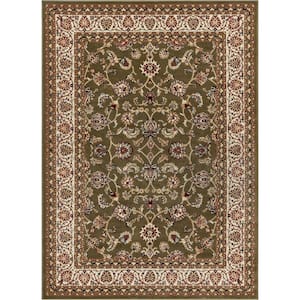 Barclay Sarouk Green 4 ft. x 5 ft. Traditional Floral Area Rug