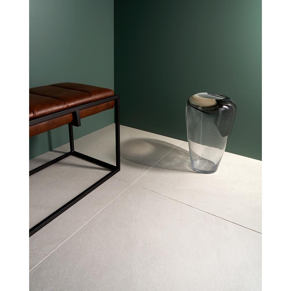 Belmont Large White Matte Porcelain Stone Look Tile