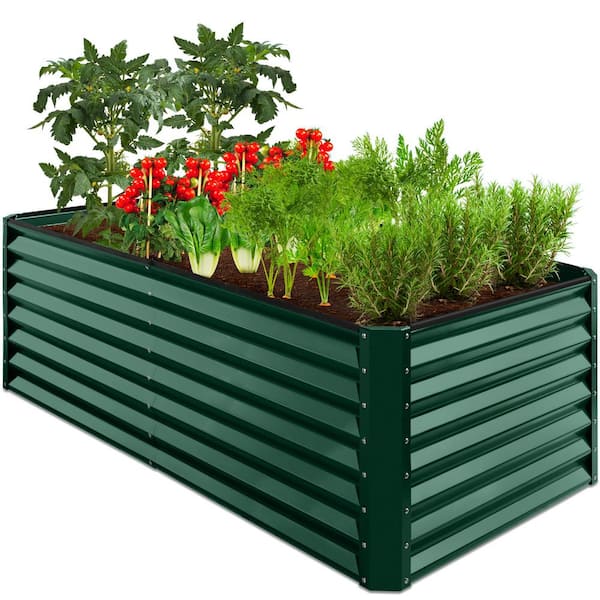 Best Choice Products 6 ft. x 3 ft. x 2 ft. Dark Green Outdoor Steel Raised Garden Bed Planter Box for Vegetables, Flowers, Herbs