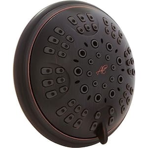 High Pressure Boosting 6-Spray Patterns with 2.5 GPM 4 in. Wall Mount Rain Fixed Shower Head in Oil Rubbed Bronze