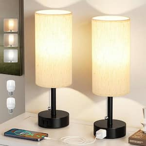 Nordic Hygge 22 in. Farmhouse Industrial Table Lamp with USB Ports