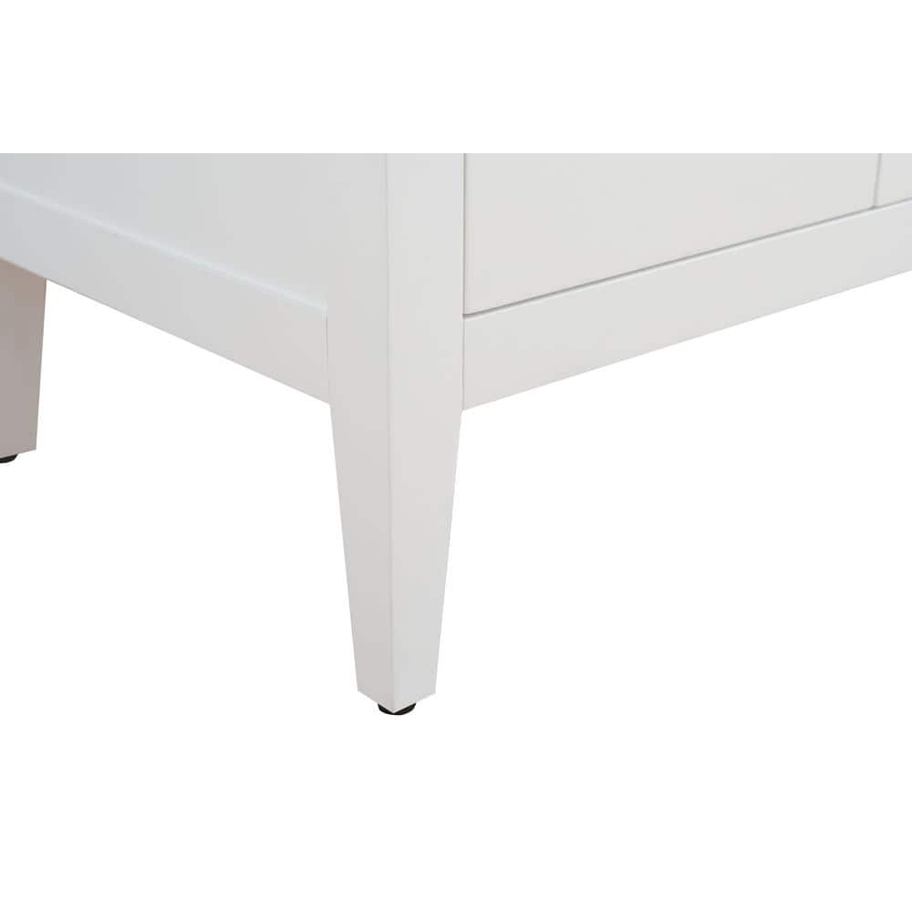 White Poplar Wood 30" Single Vanity with Golden Brushed Accents