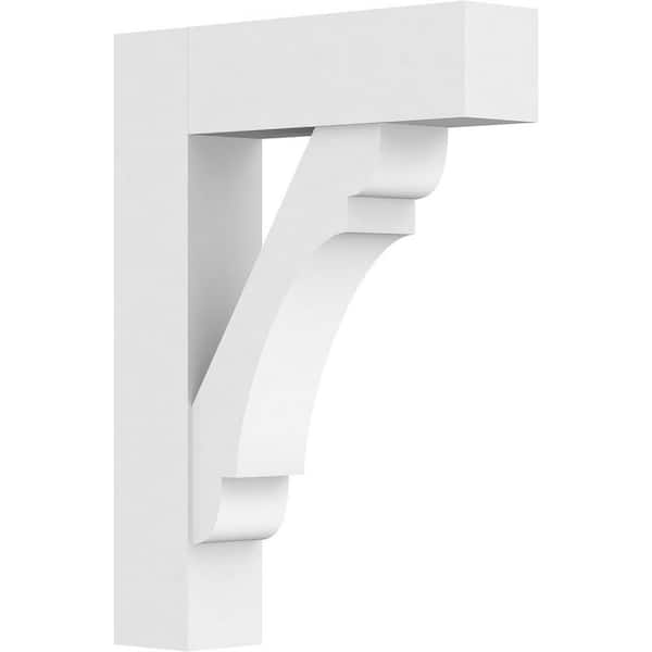 Ekena Millwork Standard Olympic 5 in. W x 32 in. H x 24 in. D Signature Urethane Polyurethane Bracket With Block Ends
