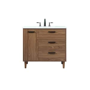 Simply Living 42 in. W x 22 in. D x 34 in. H Bath Vanity in Walnut ...